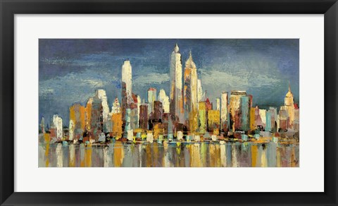 Framed New York, riflessi del mattino Print