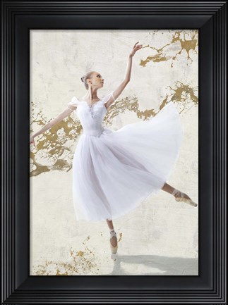 Framed White Ballerina Print
