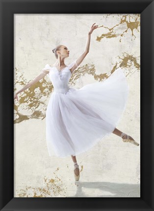 Framed White Ballerina Print