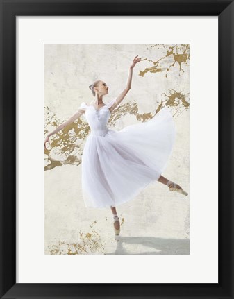 Framed White Ballerina Print