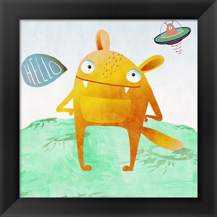 Framed Alien Friend #4 Print