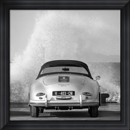 Framed Ocean Waves Breaking on Vintage Beauties  (BW detail 2) Print