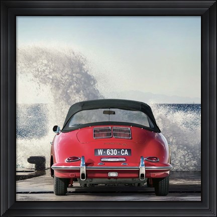 Framed Ocean Waves Breaking on Vintage Beauties (detail 1) Print
