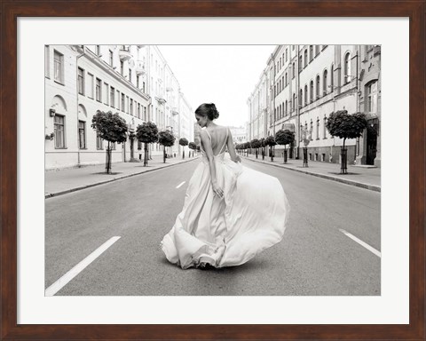 Framed Walking Down a Road Print