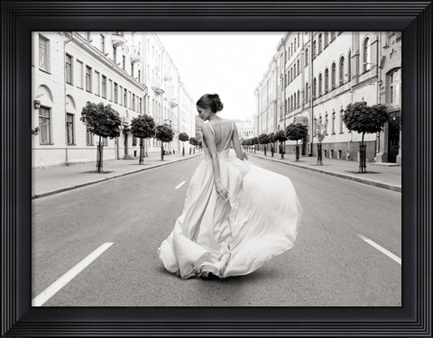 Framed Walking Down a Road Print