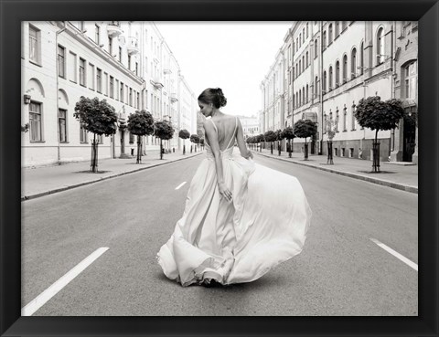 Framed Walking Down a Road Print