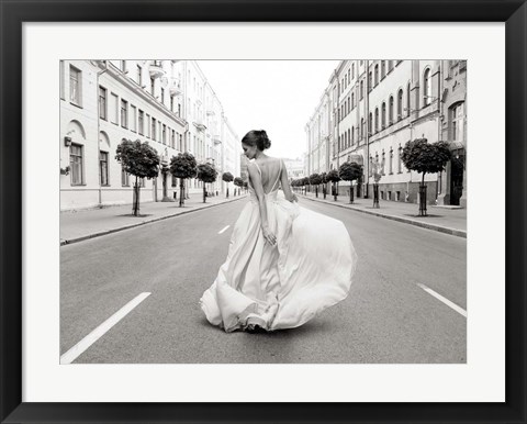 Framed Walking Down a Road Print