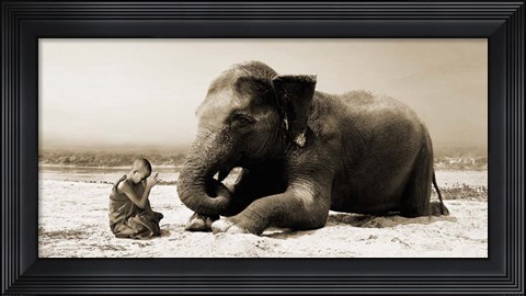 Framed Praying by the River Print