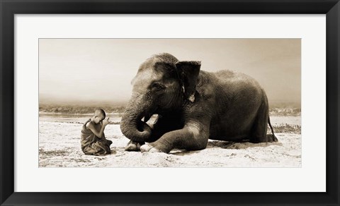 Framed Praying by the River Print