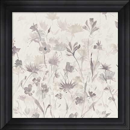 Framed Garden Shadows IV Purple Grey Print