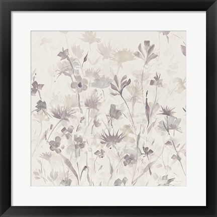 Framed Garden Shadows IV Purple Grey Print