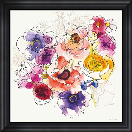 Framed Rainbow Ruffles II Print