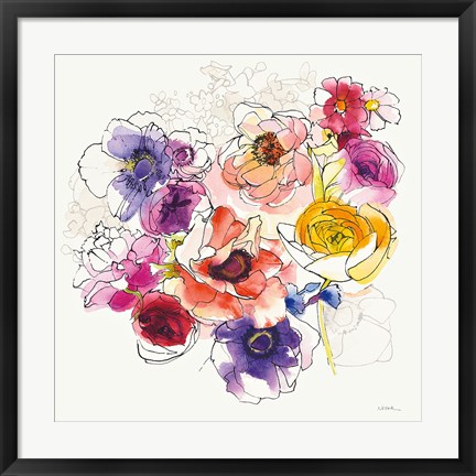 Framed Rainbow Ruffles II Print