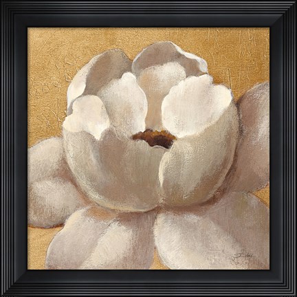 Framed Sunset Flower II on Gold Print