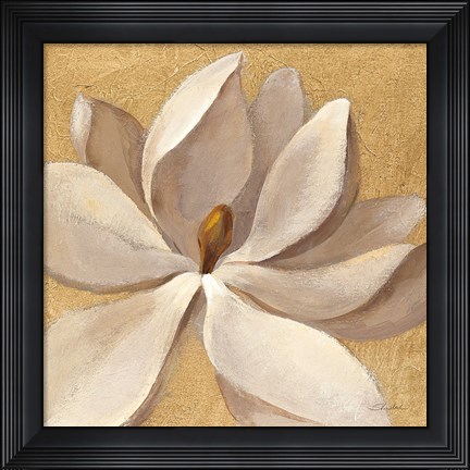 Framed Sunset Flower I on Gold Print