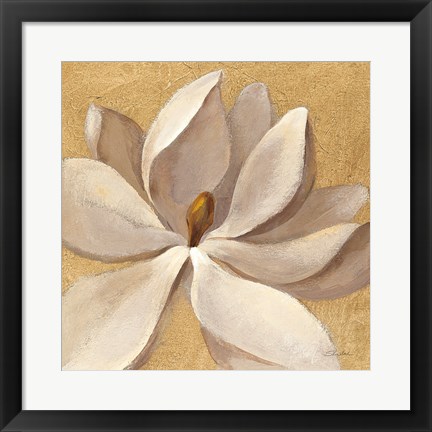 Framed Sunset Flower I on Gold Print