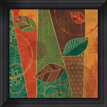 Framed Bohemian Leaves III Print