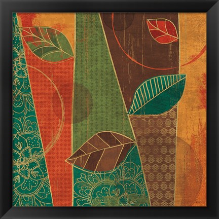 Framed Bohemian Leaves III Print