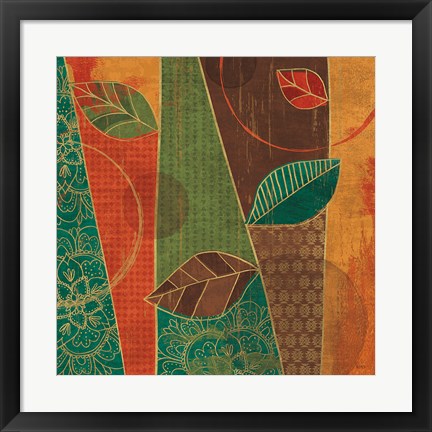 Framed Bohemian Leaves III Print