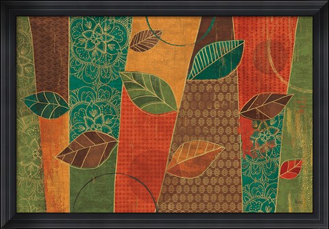 Framed Bohemian Leaves I Print