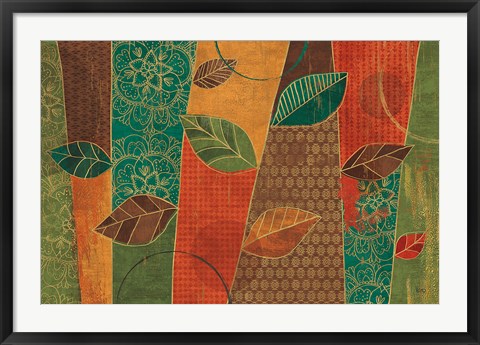 Framed Bohemian Leaves I Print