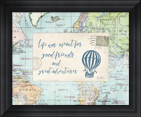 Framed Travel Posts III Print