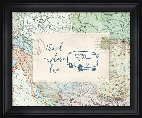 Framed Travel Posts II Print