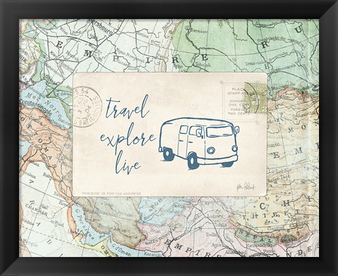 Framed Travel Posts II Print