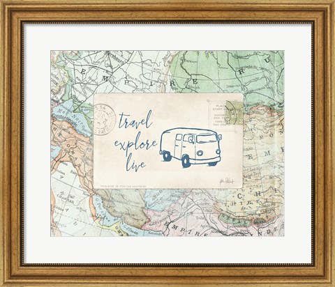 Framed Travel Posts II Print