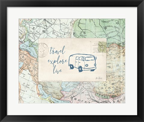 Framed Travel Posts II Print