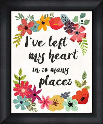 Framed Words and Petals II Print