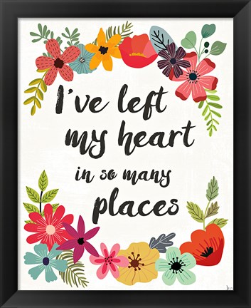 Framed Words and Petals II Print