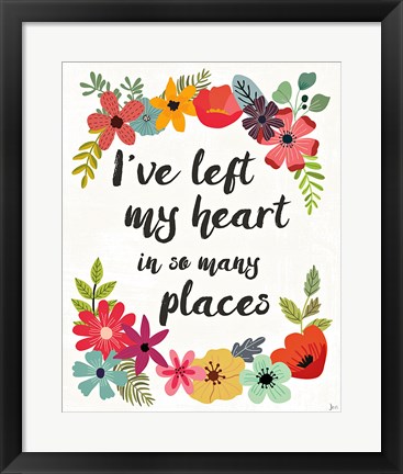 Framed Words and Petals II Print