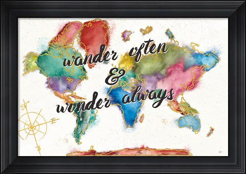 Framed Colorful World I Print