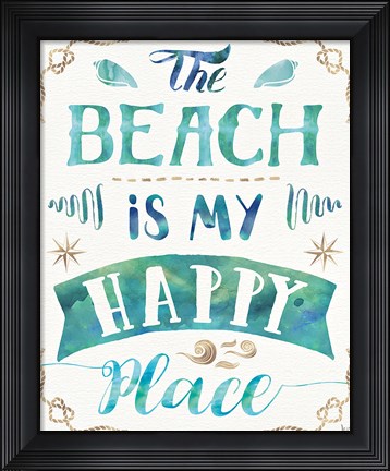 Framed Love and the Beach II Print