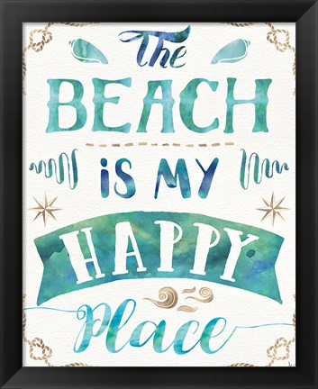 Framed Love and the Beach II Print