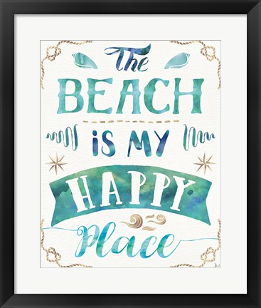 Framed Love and the Beach II Print