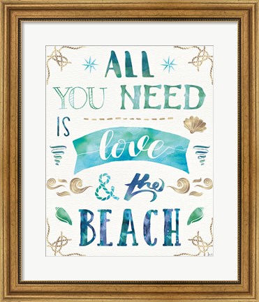 Framed Love and the Beach I Print