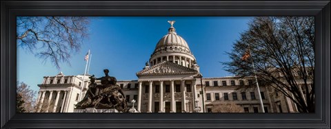 Framed Statue outside a government building, Mississippi State Capitol, Jackson, Mississippi Print