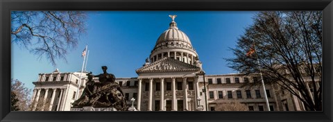 Framed Statue outside a government building, Mississippi State Capitol, Jackson, Mississippi Print