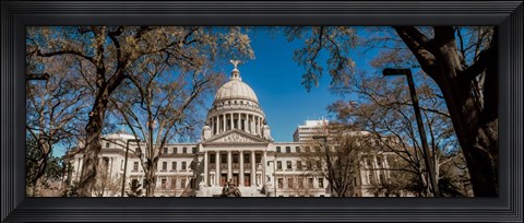 Framed Statue outside Mississippi State Capitol, Jackson, Mississippi Print