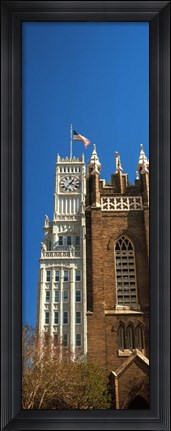 Framed Clock tower, Lamar Life Building, St. Andrew&#39;s Church, Jackson, Mississippi Print