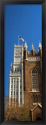 Framed Clock tower, Lamar Life Building, St. Andrew&#39;s Church, Jackson, Mississippi Print