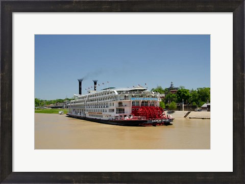 Framed Mississippi, Vicksburg American Queen cruise paddlewheel boat Print