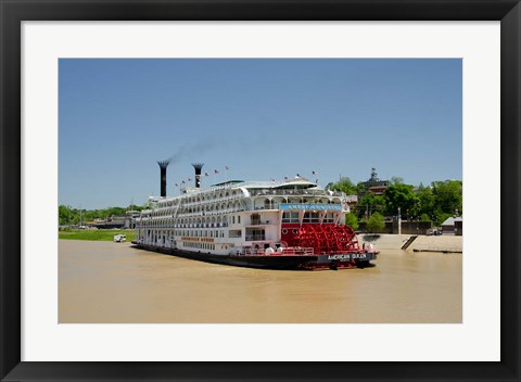 Framed Mississippi, Vicksburg American Queen cruise paddlewheel boat Print