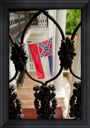 Framed Mississippi Mississippi state flag at the Waverley Plantation Print
