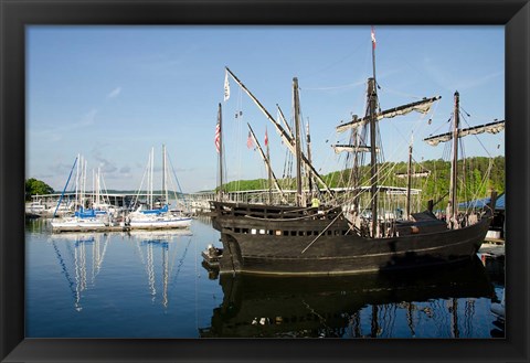 Framed Mississippi Reproductions of Columbus ships the Nina and Pinta Print