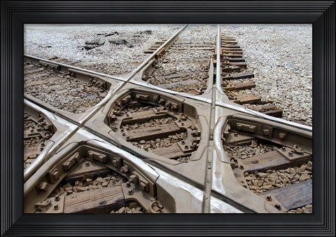 Framed Mississippi, Corinth Crossroads Museum Rail track crossing Print