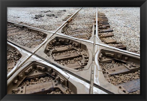 Framed Mississippi, Corinth Crossroads Museum Rail track crossing Print