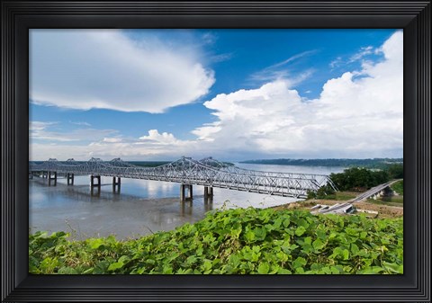 Framed Bridge Over the Mississippi River, Mississippi Print